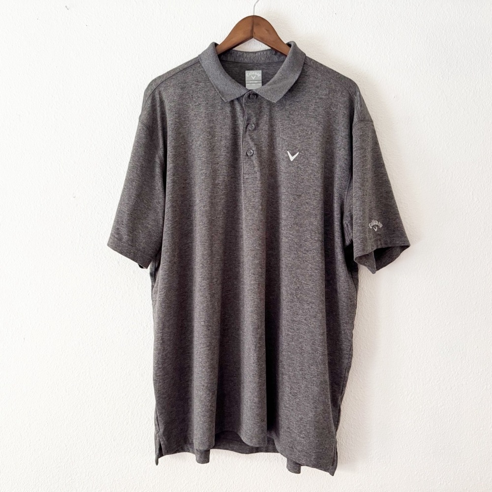 Callaway Opti Dry Golf Polo Shirt XXL Sporty Gray Mens Athleisure Minimalist